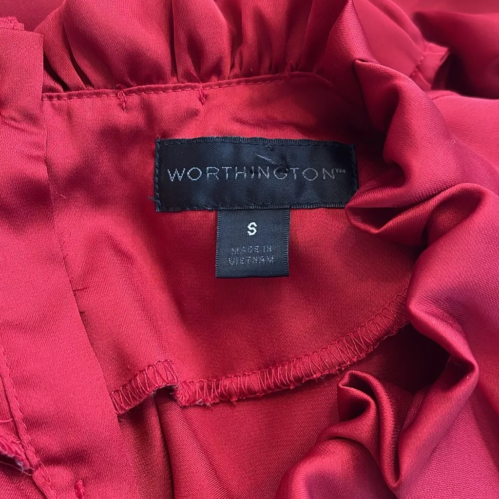 Worthington High Neck Red Sleeveless Red Top - Image 3