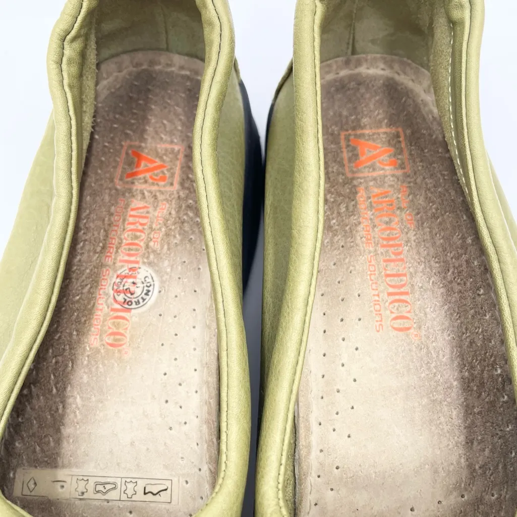Arcopedico Women's Queen II Slip On Leather Shoes EU Size 41 Olive Green Comfort - Image 7