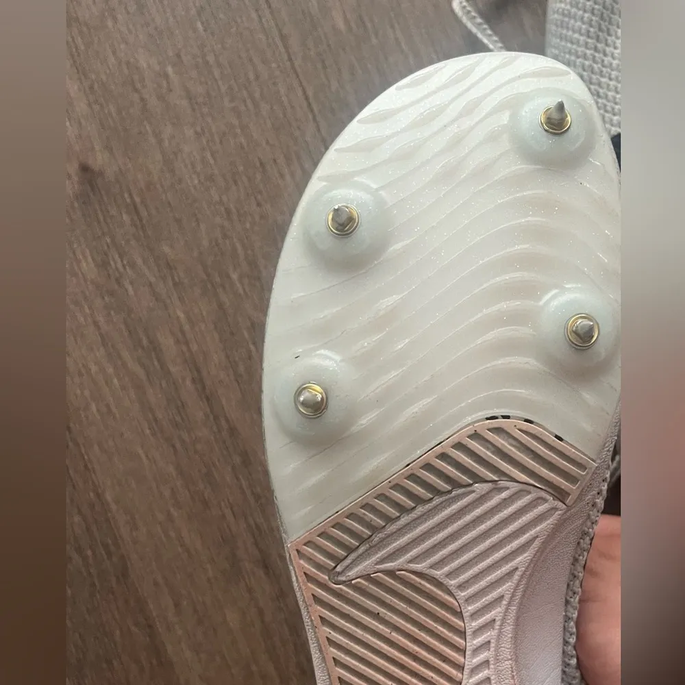 Nike White and Black Track Spikes - Image 2