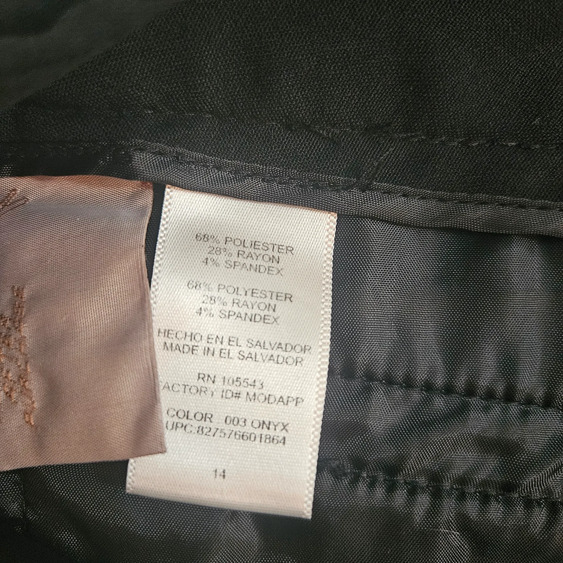 Daisy Fuentes Tailored Straight Leg Black Dress Pants Work Sz 14 - Image 4