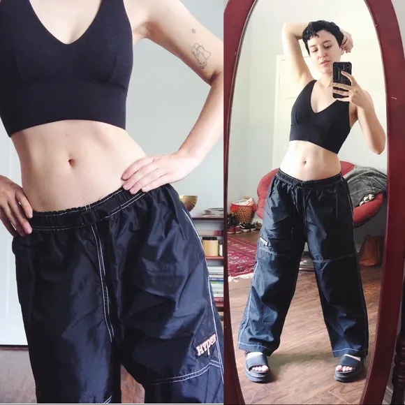 vintage • HYPER baggy Y2K pants wide leg low rise mens skater hockey model - Image 2