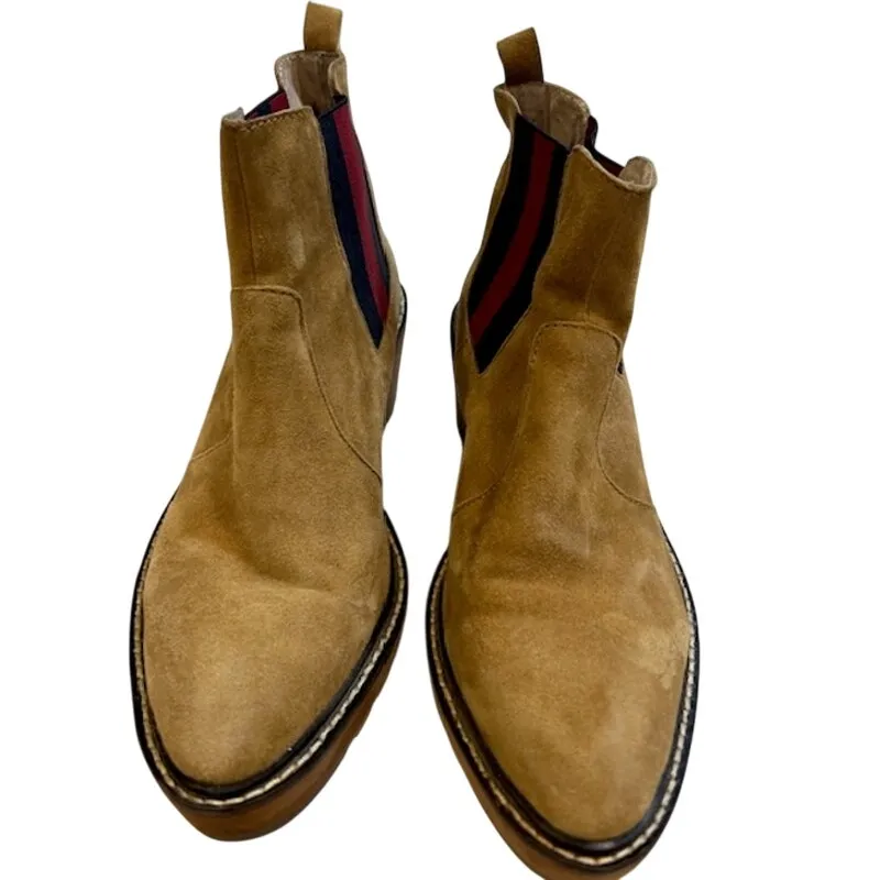 CECELIA NEW YORK Women's Suede Chelsea Boots Sz 6.5 Tan Wedge Booties Gemma Gwen - Image 6