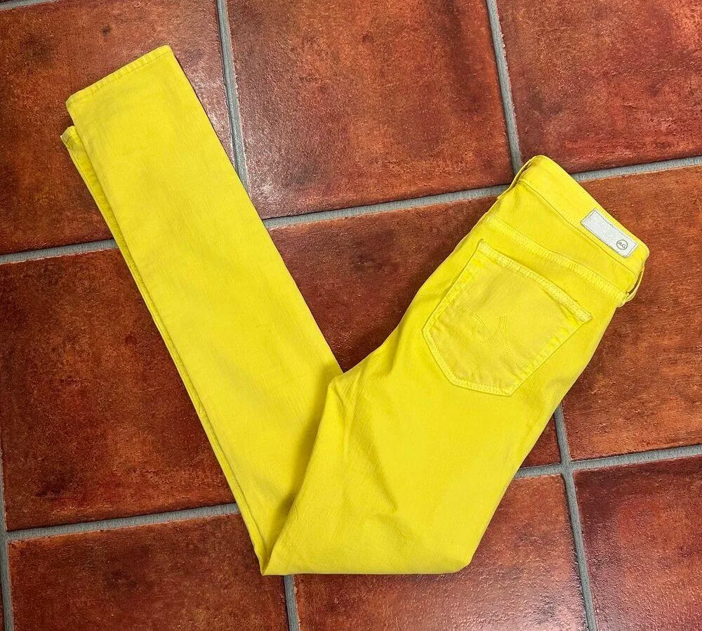 AG Adriano Goldschmied Yellow Cigarette Jeans Pants Size 25 - Image 3