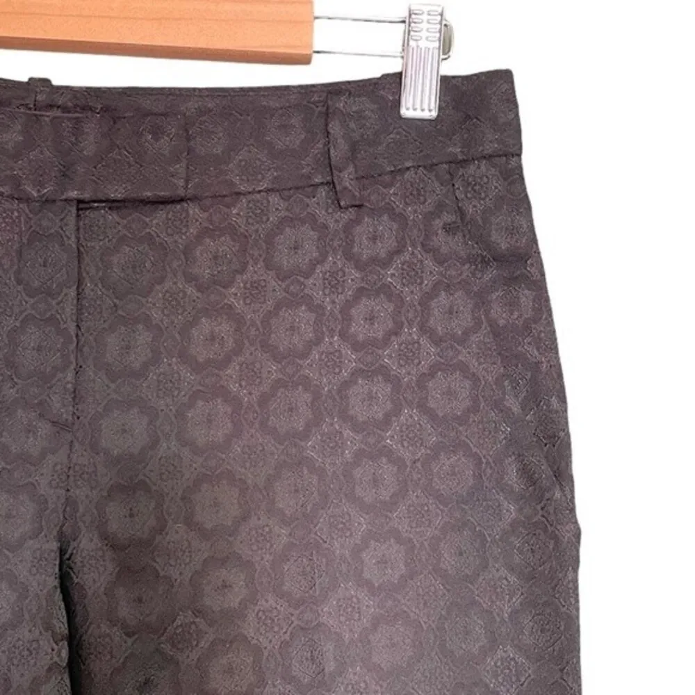 Theory Women's Ankle Dress Pants Size 6 Black Jacquard Slim Career Evening Pant - Image 7