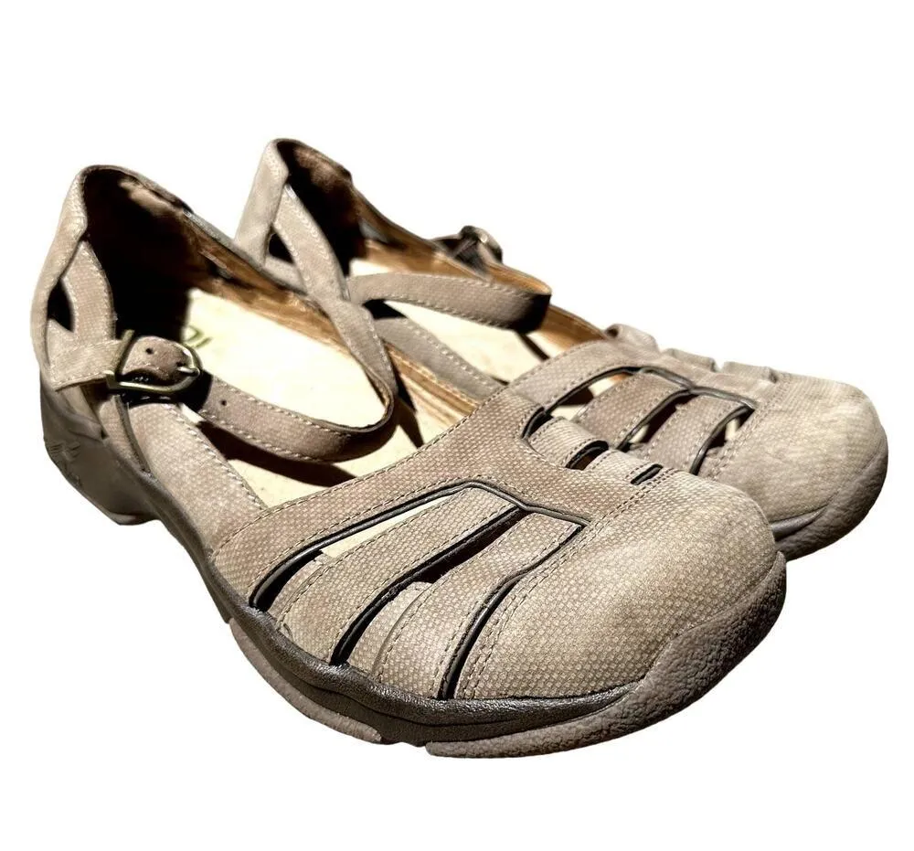 Dansko Kiera Mary Jane Shoes Buckle Ankle Strap Nubuck Leather Brown 39 8.5 - Image 2