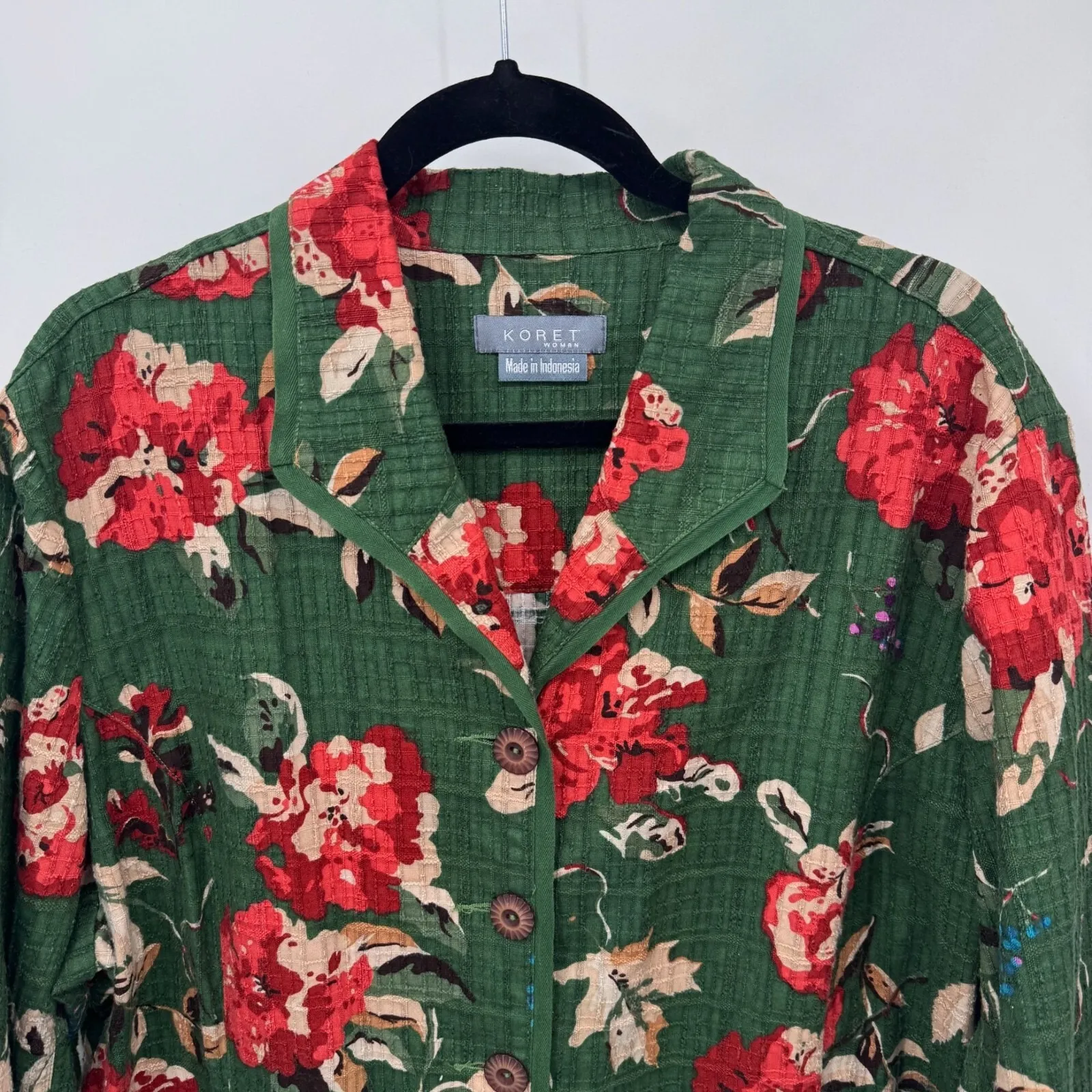 Vintage Koret Romantic Quilted Jacket Plus 22W Green Forest Fairy‎ Cottagecore - Image 3