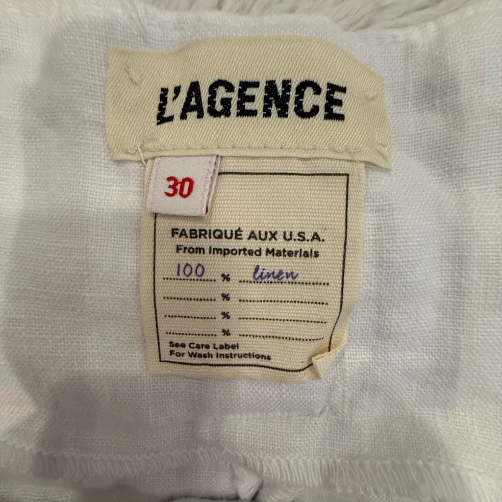 **L’AGENCE Hillary Linen Paper Bag Shorts – Women’s Size 30, White** - Image 4