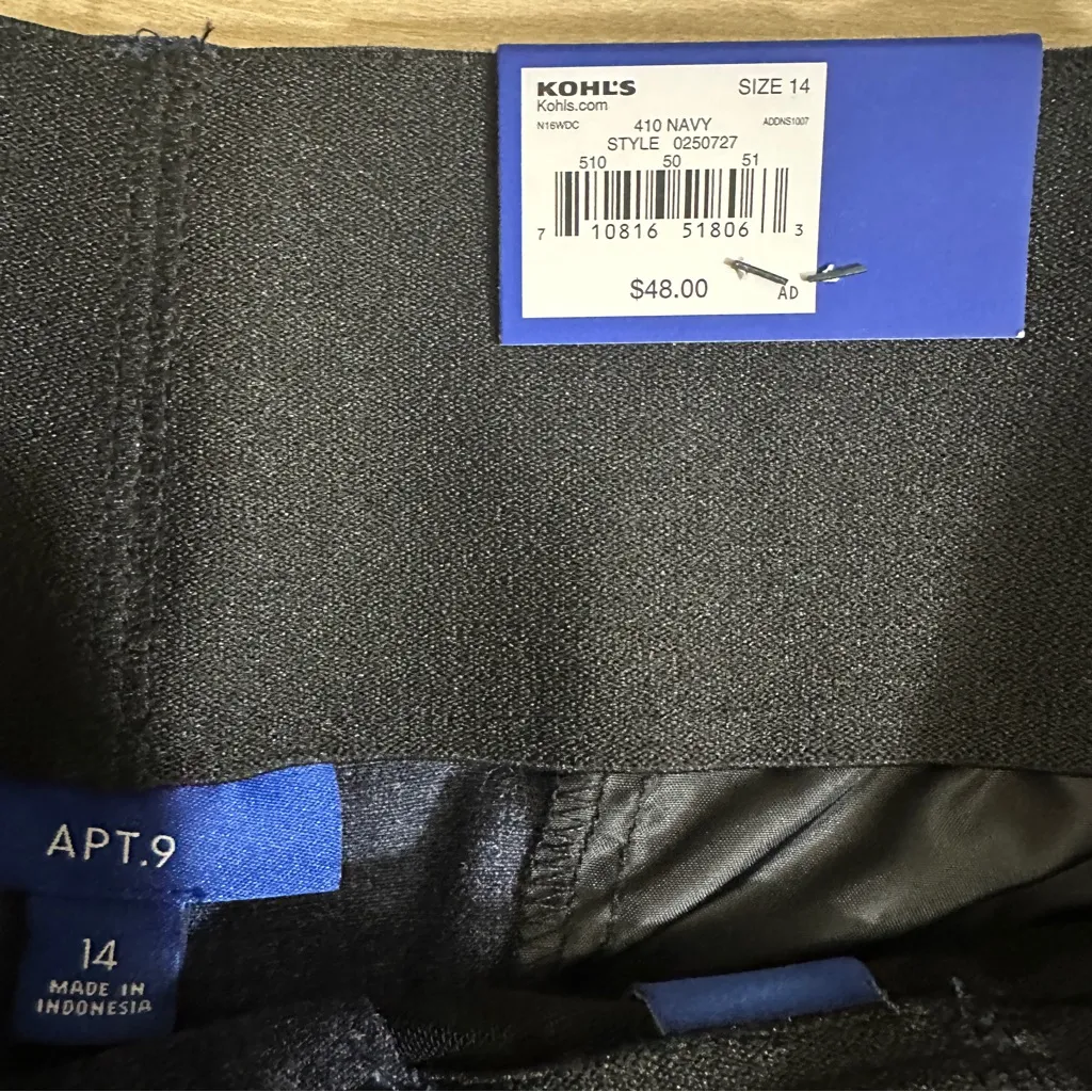 Apt. 9 Bootcut Midrise‎ Tummy Control Pants 410 Navy Size 14 - Image 8