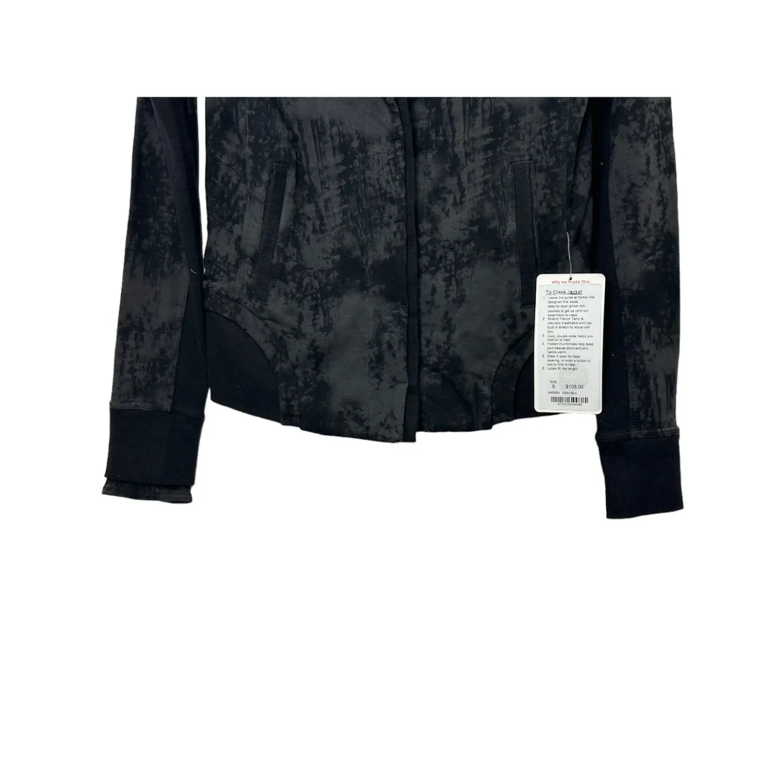 Lululemon Black Pattern TO CLASS JACKET Women's Size 6 NEW $108 - Image 7