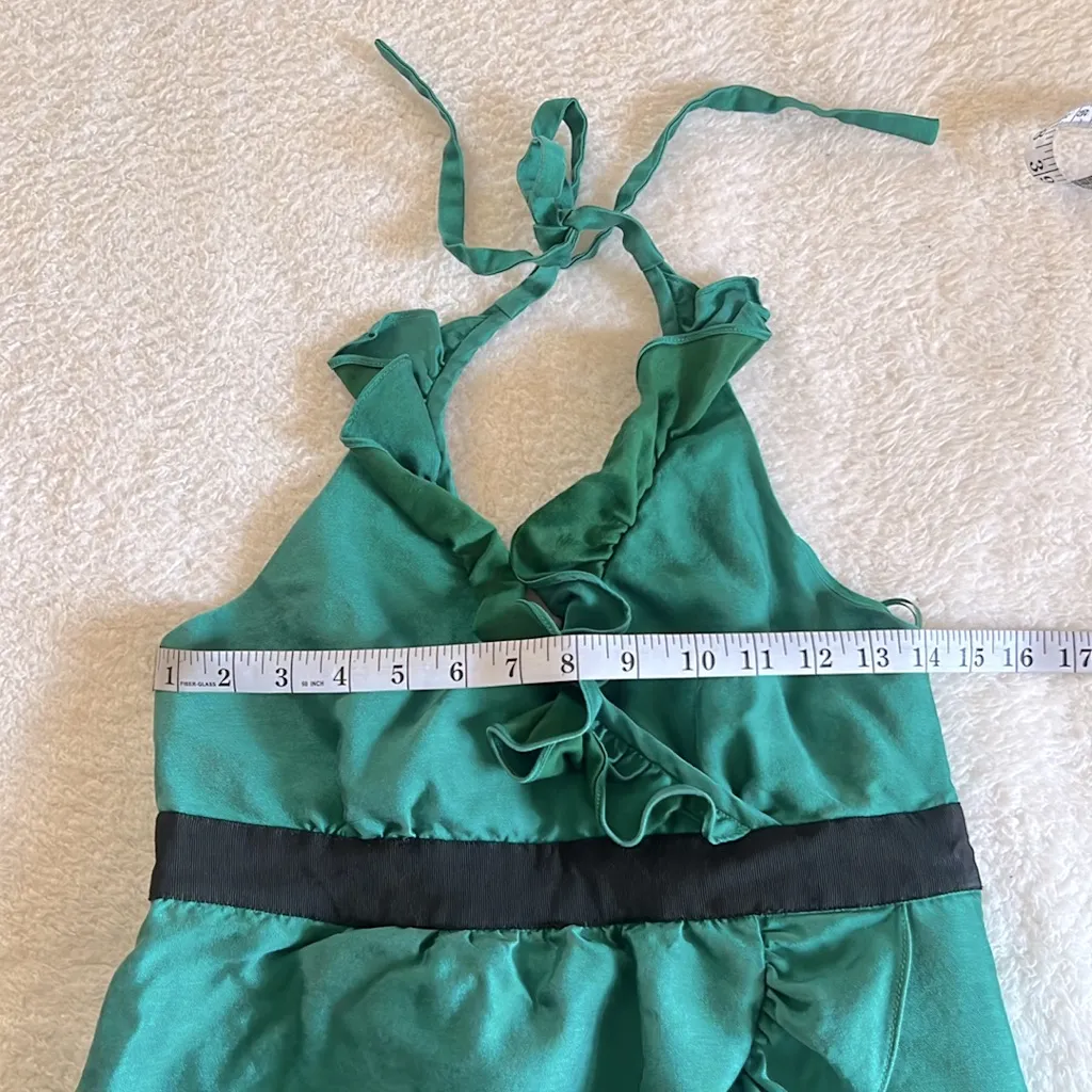 Tibi Ruffle Halter Wrap Dress‎ Green Size 6 - Image 3