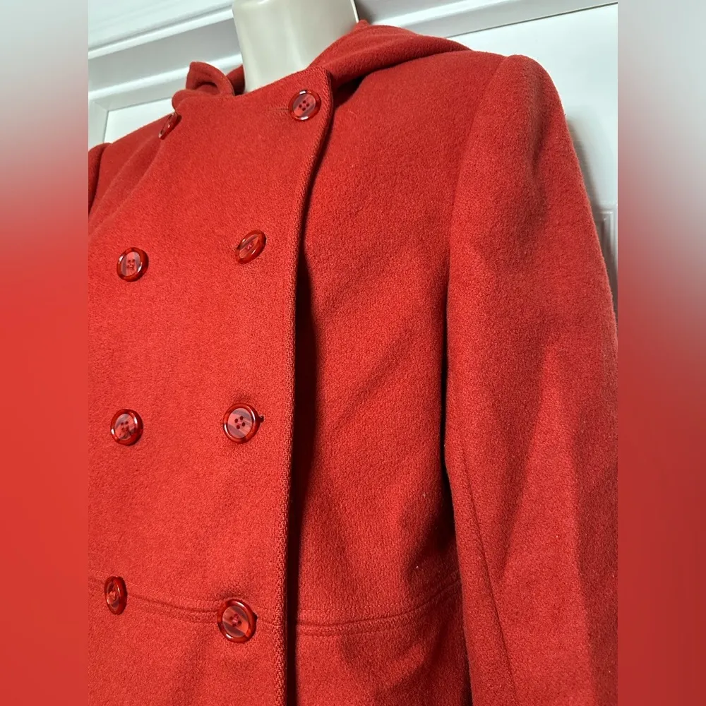 Vintage Mackintosh New England Red Wool Women’s Peacoat Jacket Button Up Coat - Image 5