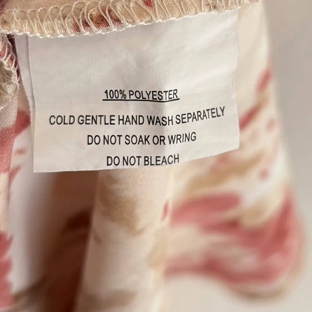 SELFIE LESLIE LAKE COMO FITTED BODICE CAMI STRAP MIDI DRESS ABSTRACT ROSE XS - Image 5