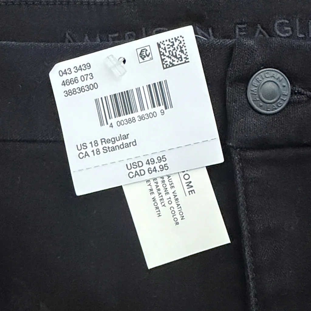 Black American Eagle Jeans New 18 R Dream Stretch - Image 2