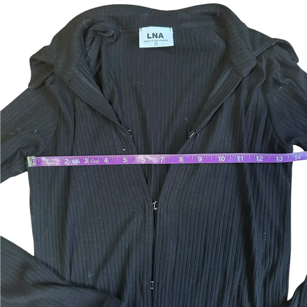 LNA Black Ribbed Collared Midi Dress Size Small Women’s Casual Wear - Image 4