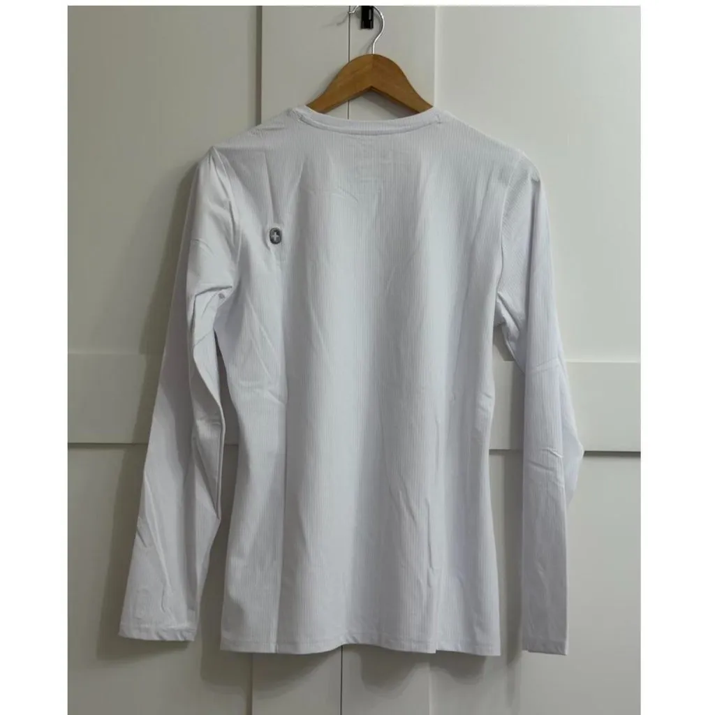 FIGS  Ribbed Longsleeve Underscrub in White, Size Large - Image 14