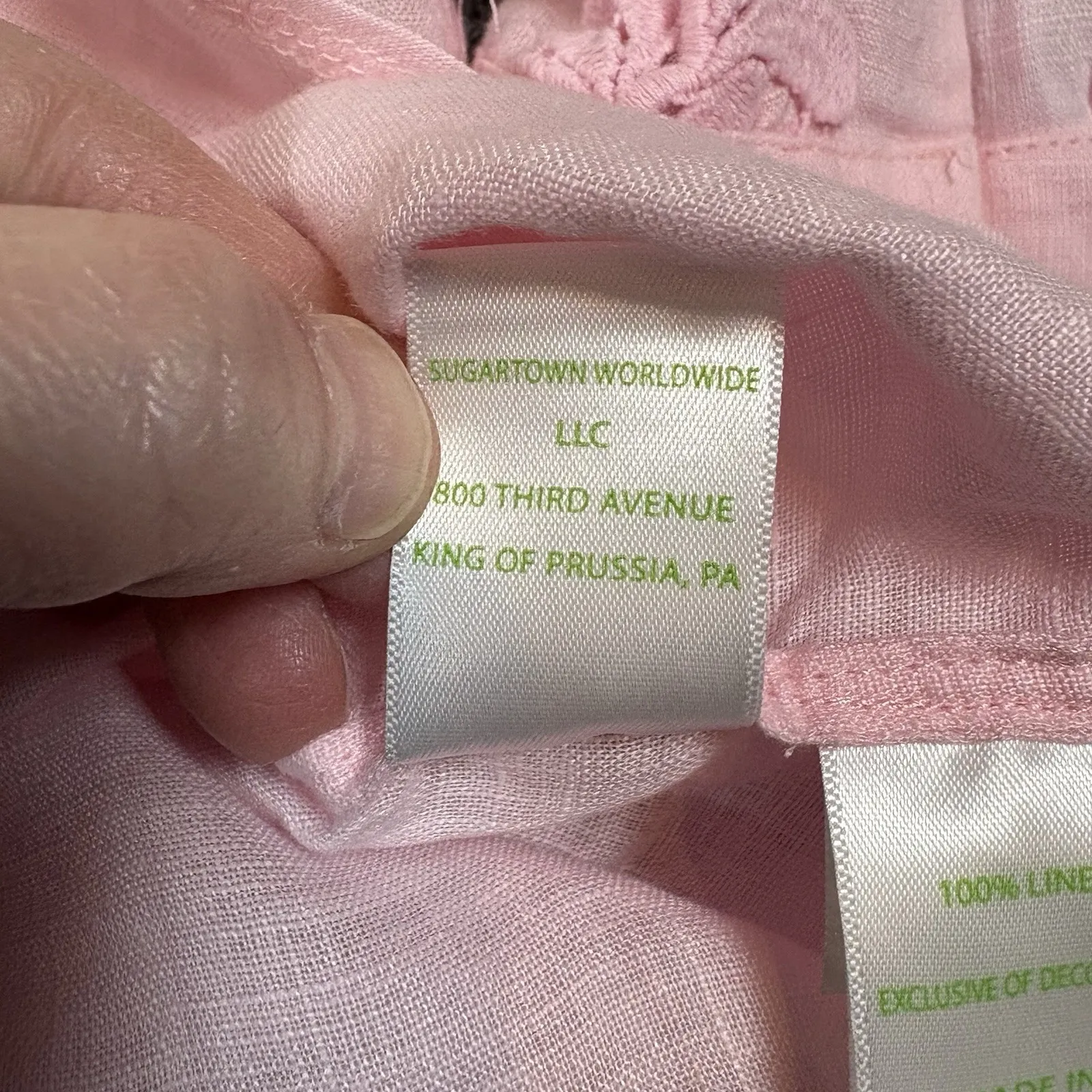 Lilly Pulitzer Womens XXS Light Pink Linen Long Sleeve Shirt - Image 8