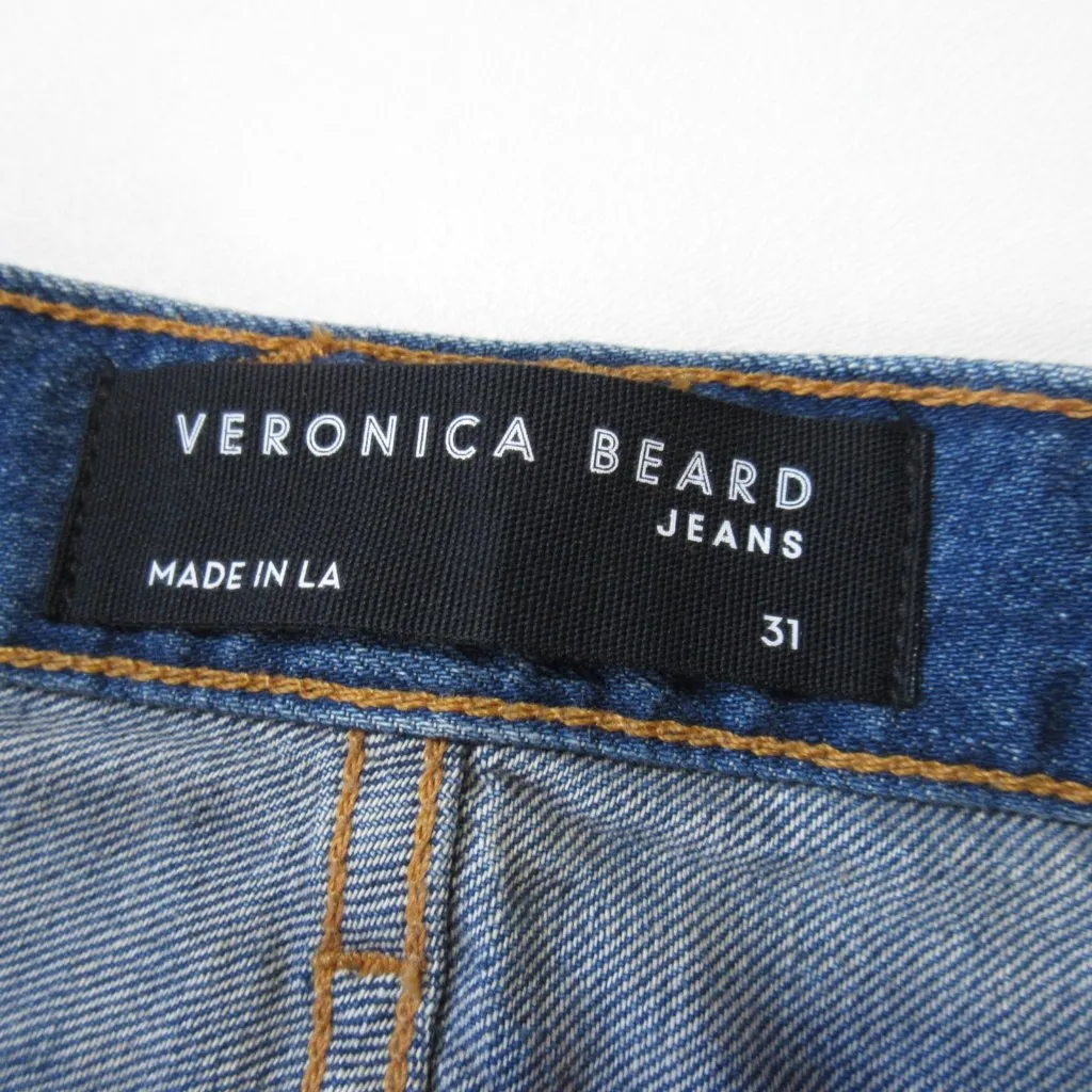 NWT Veronica Beard Taylor in Keystone High Rise Raw Hem Wide-Leg Jeans 31 - Image 7