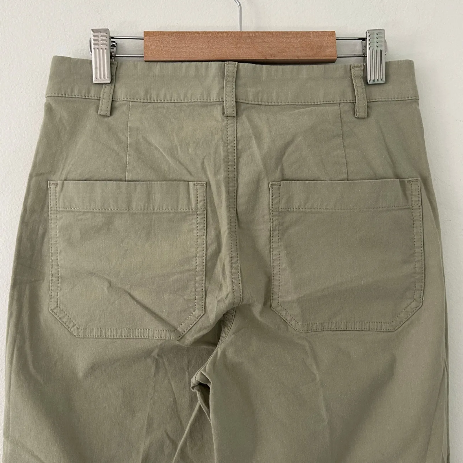 J. Crew Factory Women's High Rise Wide Leg Cropped Green Pants 24 P Petite New - Image 6