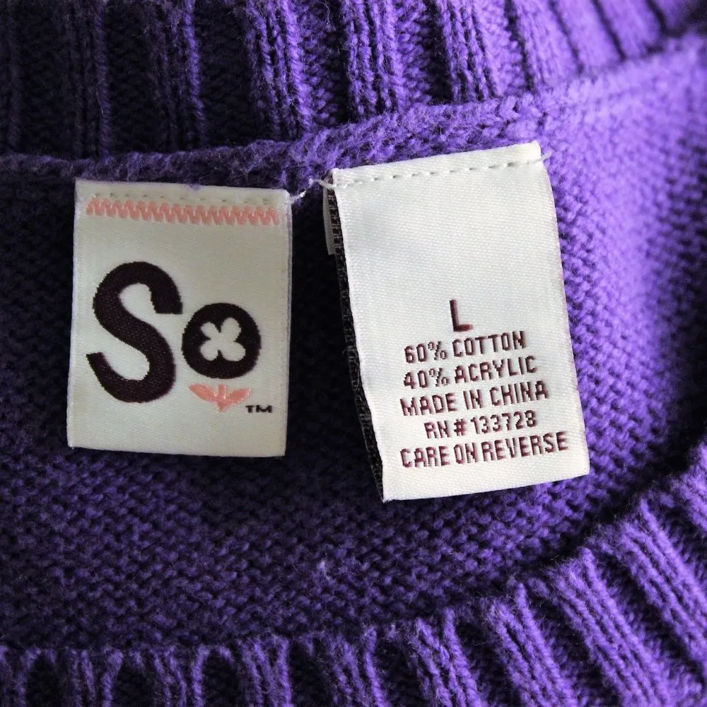 Y2K 2000s Purple Leopard Animal Print Knit Pullover Sweater Size Large - Image 6