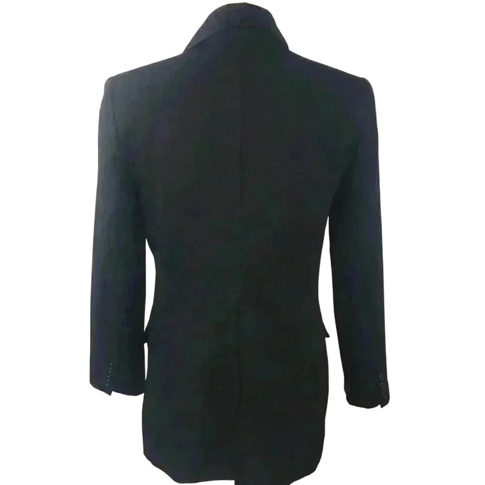 Talbots Women's Petites Black Wool One Button Blazer Size 8‎ Preppy Career Work - Image 2
