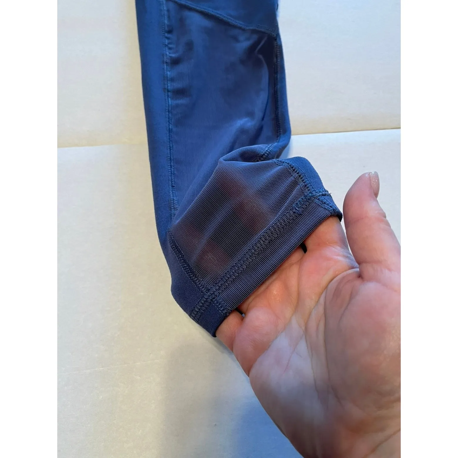 PUMA‎ periwinkle moto style leggings with mesh cut-outs on calves Women's large - Image 11