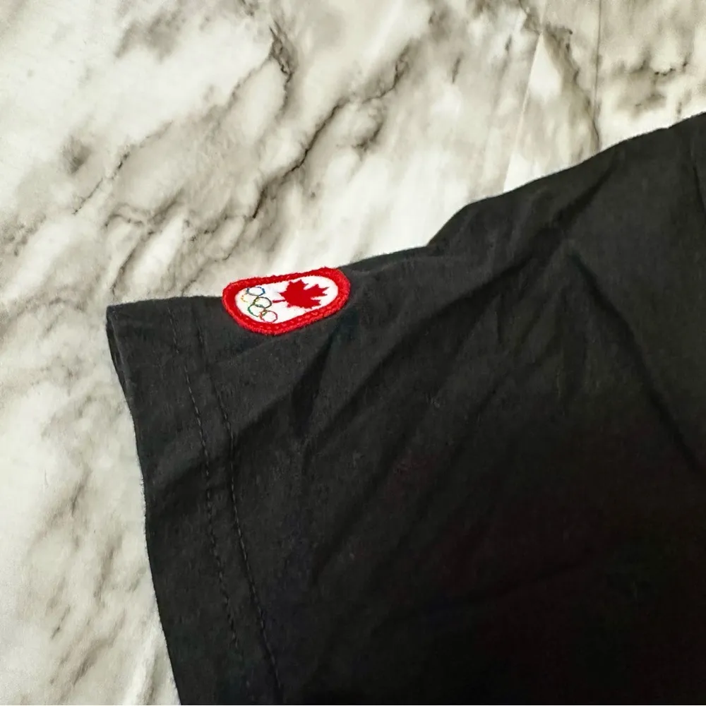 Hudson Bay Canada Olympic Rings Black T Shirt Womens Sz XL Maple Leaf Graphic - Image 7