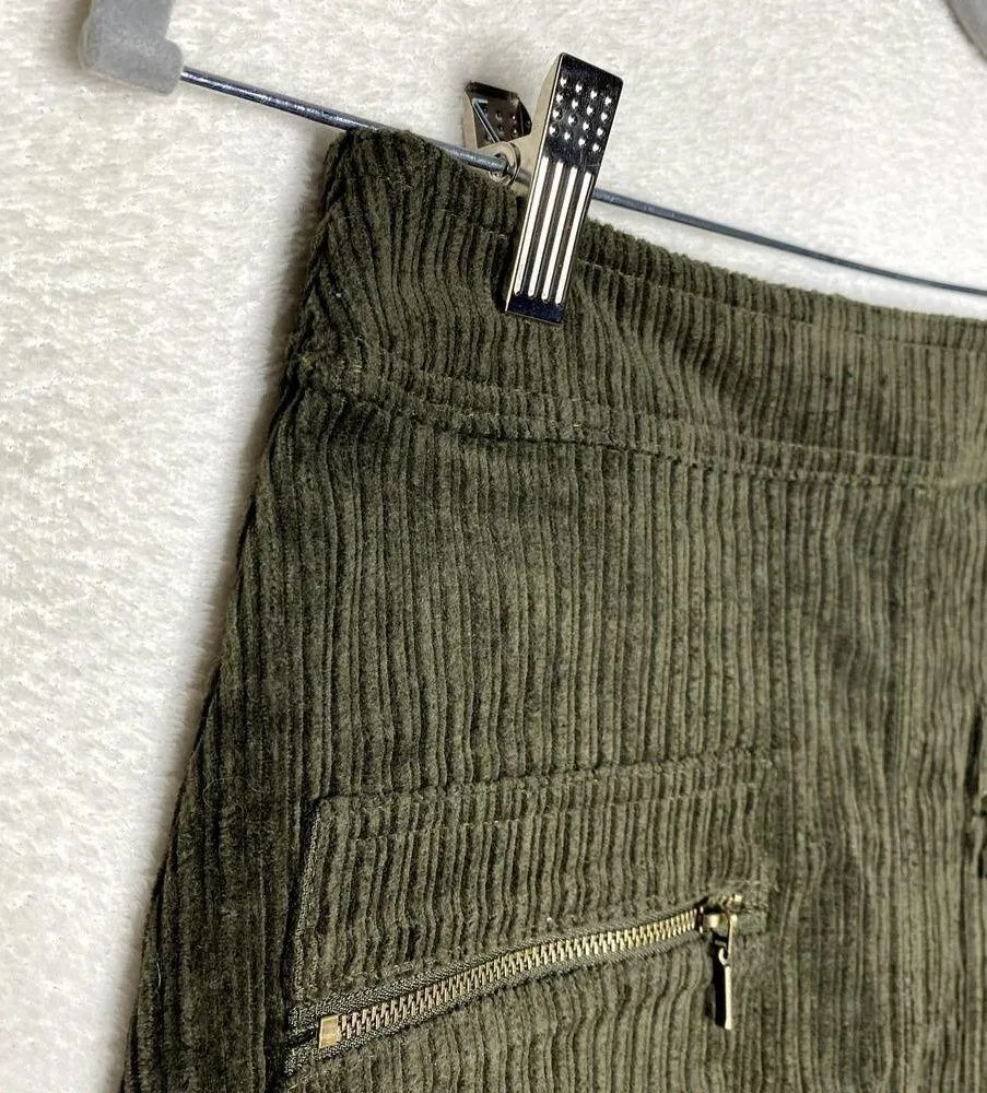 Francesca's Mi Ami Tamm Zip Corduroy Mini Skirt Green Small New Academia Fall - Image 4