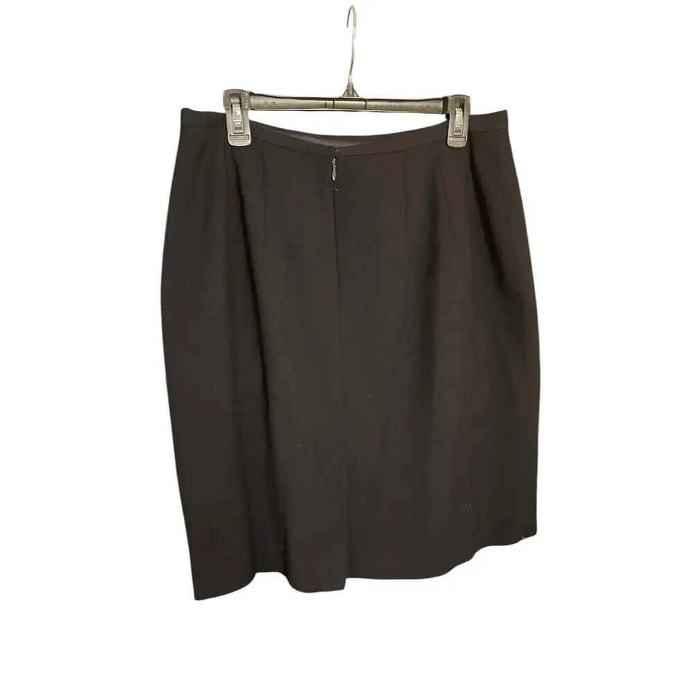 Vintage M.T. Morgan Taylor Studio Black Wool Skirt Size 16 Excellent Condition - Image 4