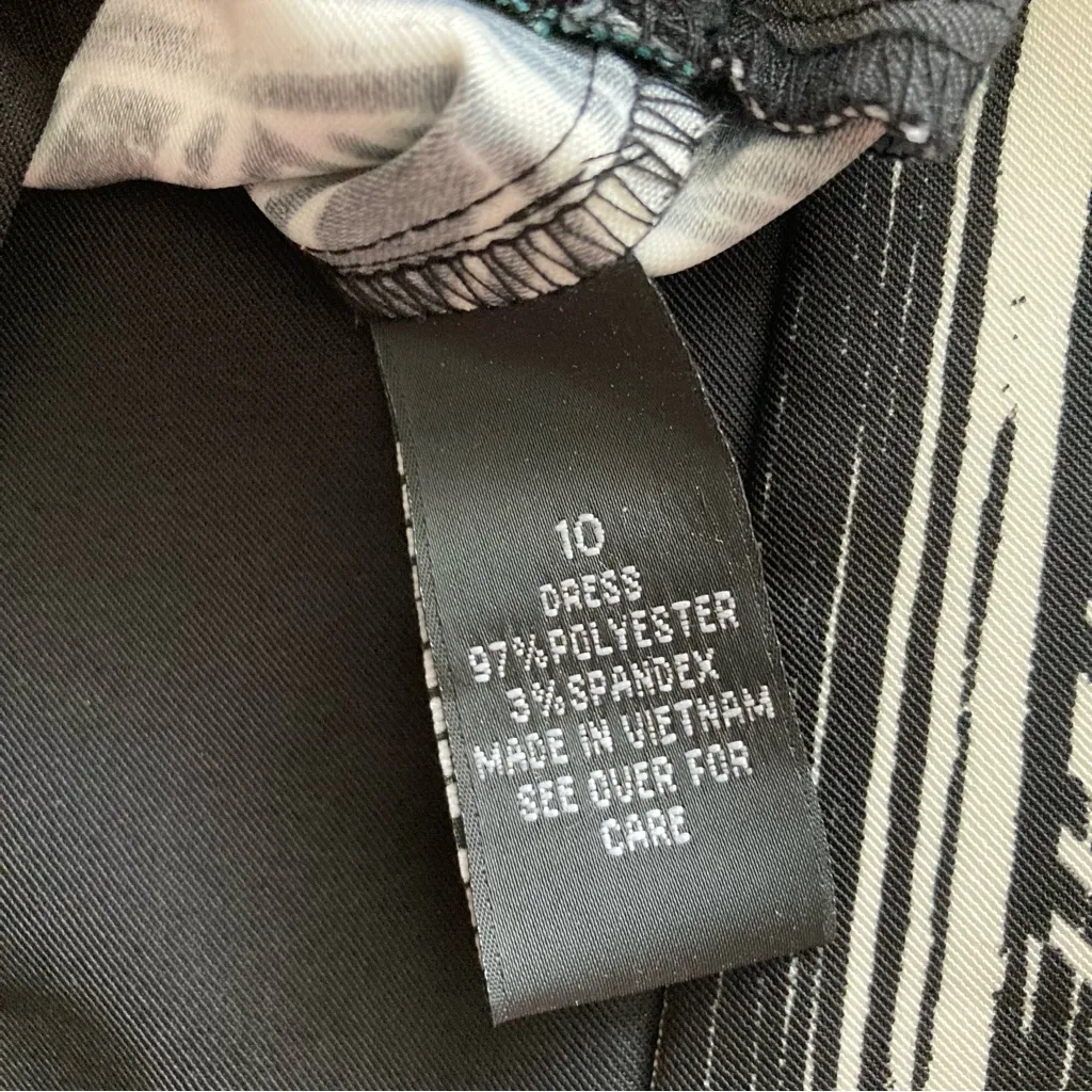 AB Studio Geometric Print Midi Dress Sleeveless Size 10 Professional Like New - Image 7