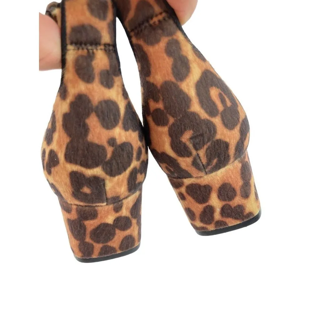 CAbi Kiki Leopard Print Ankle Strap Closed Toe Block Heel Shoes Size 8 #6015 - Image 9