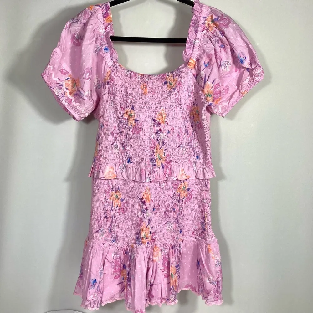 LoveShackFancy Jarrah Dress Royal Pink Berry Large NWT - Image 9