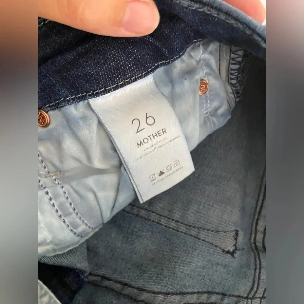 Mother Looker Ankle Fray Skinny Jeans invitation only size 26 Blue - Image 6