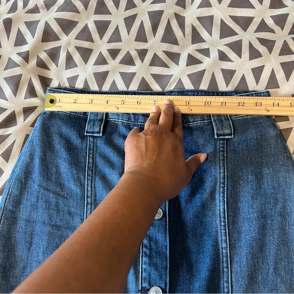 Hudson Jeans Denim Button Front Midi Pencil Skirt High Rise‎ Cotton Size 26 - Image 12