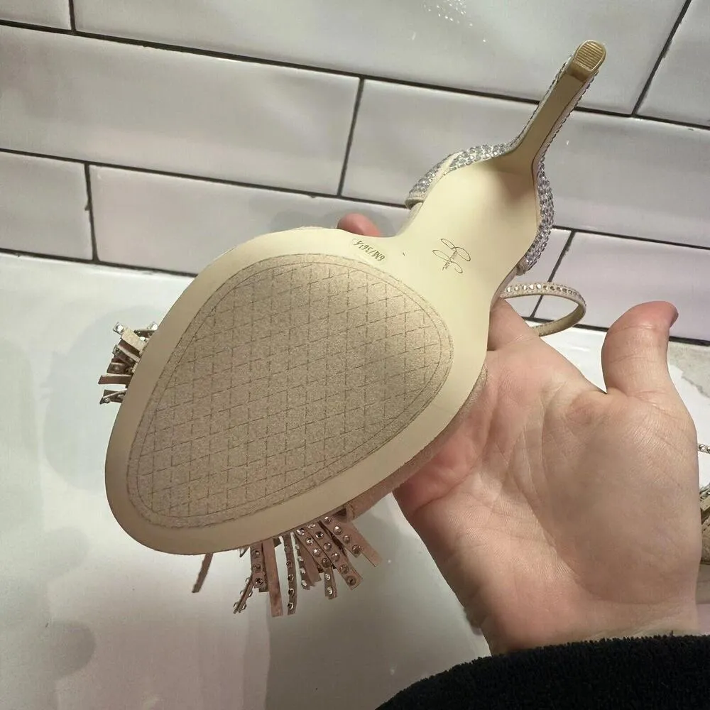 Jessica Simpson Jillari Blush Pink Stiletto Sandal Size 6 M Shoe Rhinestone - Image 10