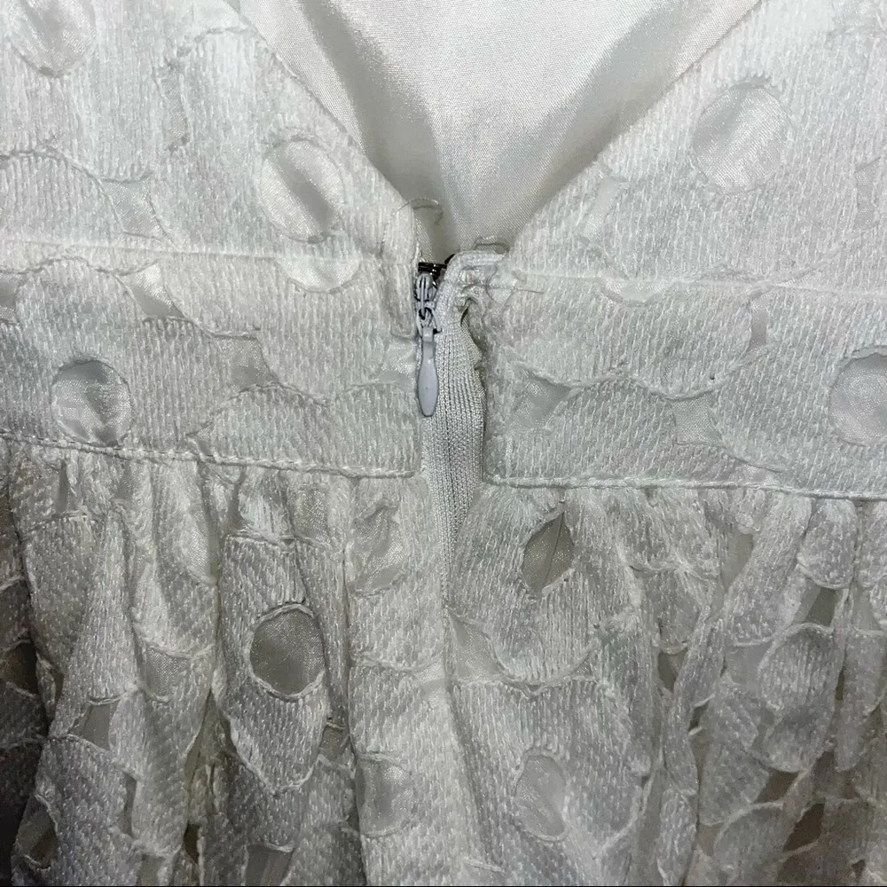 Altar'd State White Lace Cotton fitted bodice sleeveless Dress, size XS - Image 3