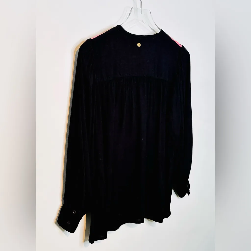 Antik Batik Khiara Black Embroidery Viscose Blouse Shirt Popover Top Size XS - Image 5