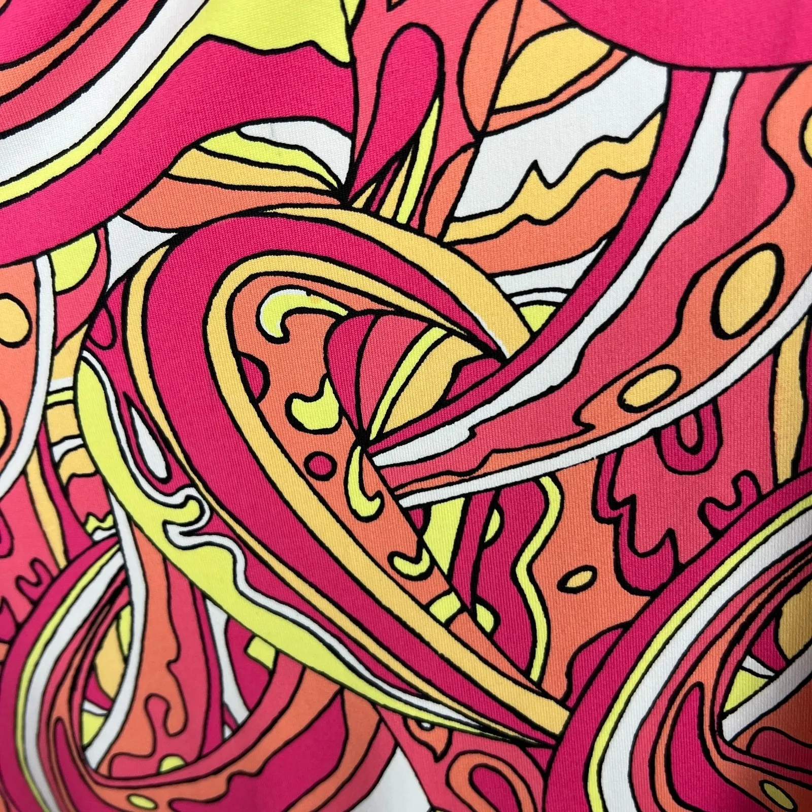 Lulu B‎ Dress Womens XL Pink Colorful Psychedelic Ruffle Neck UPF50 Beach Travel - Image 8