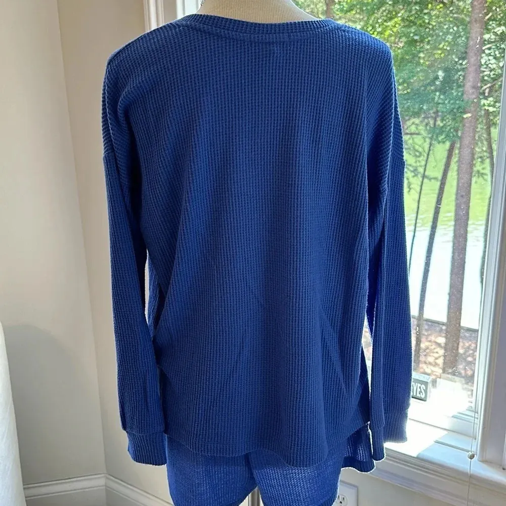 Super Comfy P.J. Salvage Waffle Knit Pajama Short Set, Size Medium - Image 8