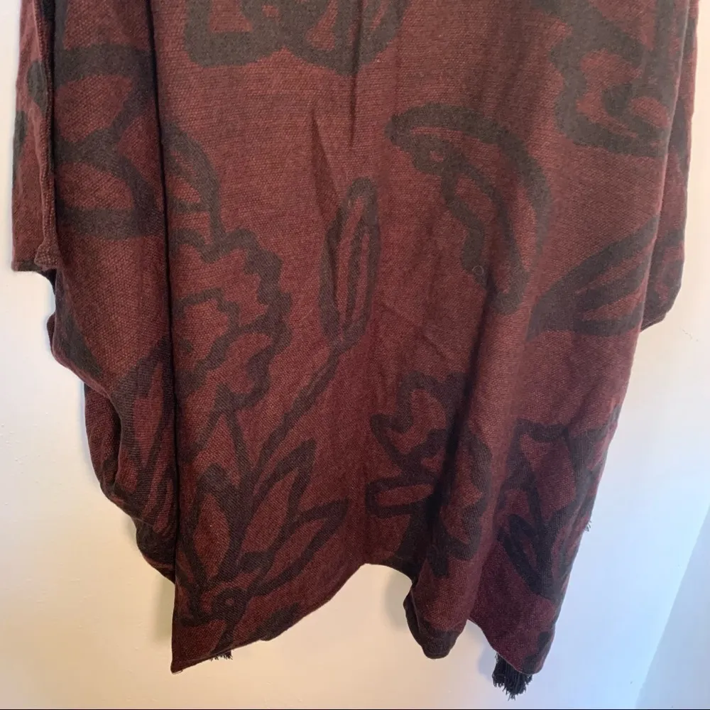 Cleobella Sevigny Capelet Poncho Cape Sweater Burgundy - Image 11