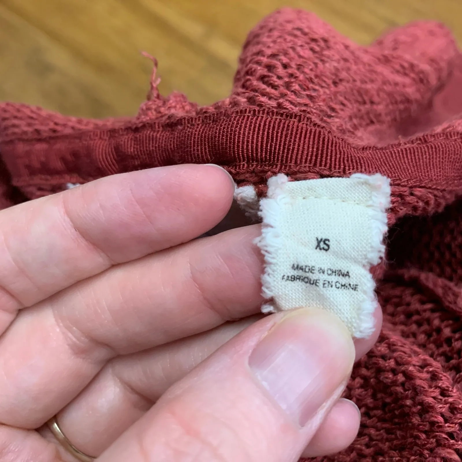 Angel of the North‎ Cardigan Womens XS Pink Open Knit Drape Front Linen Sweater - Image 6