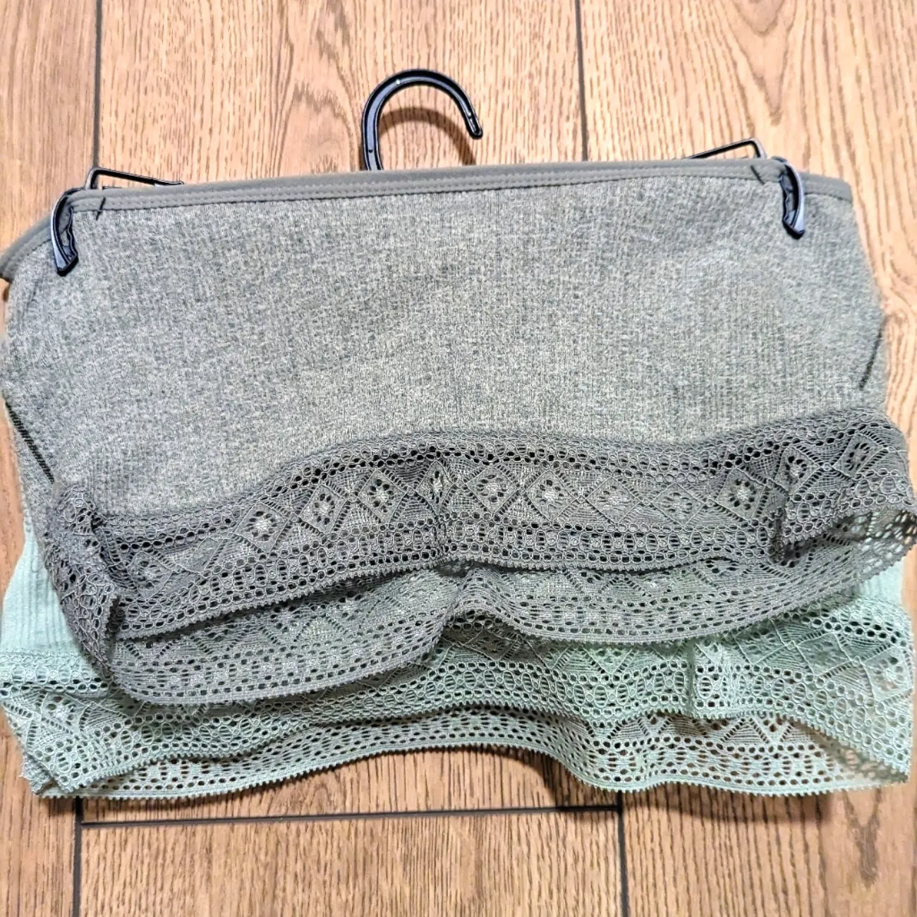 Lucky Brand NWT Plus 1x Set 2 Bandeau Strapless Bra Sage Green & Gray NEW - Image 4