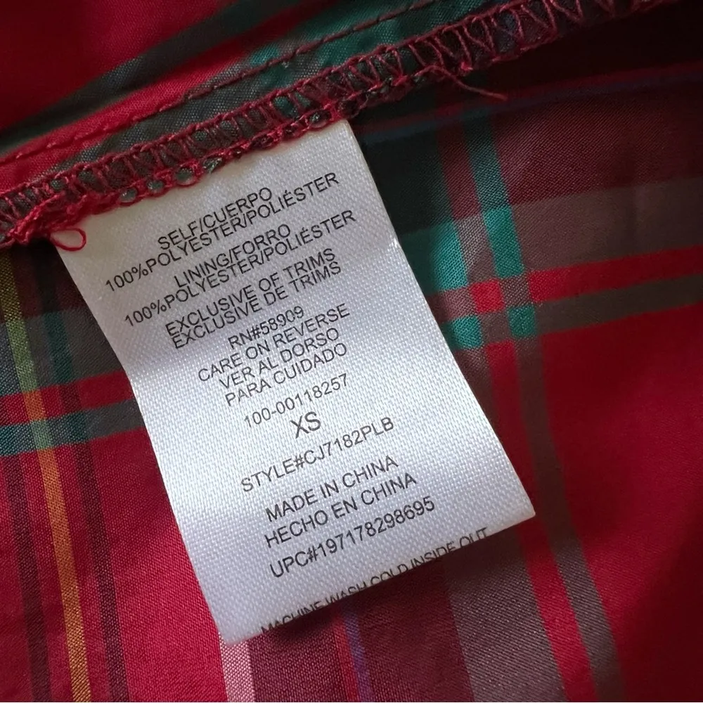 Copper Key Plaid Dress Tiered Babydoll New Size M - Image 6