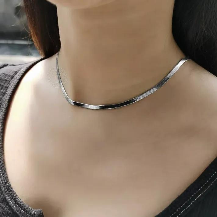 NEW Herringbone Stainless Silver necklace  - Image 4