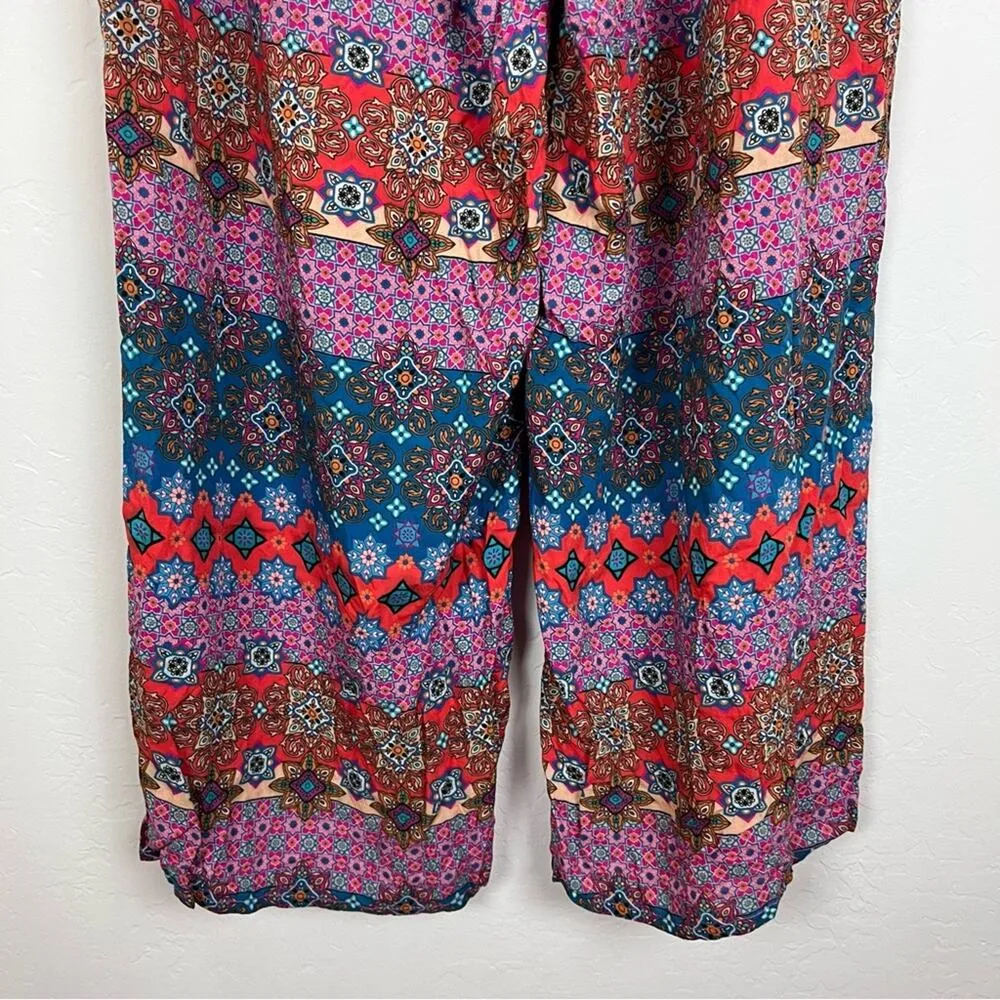Tolani Collection Pink & Blue Mosaic Stripe Palazzo Pants - Image 7