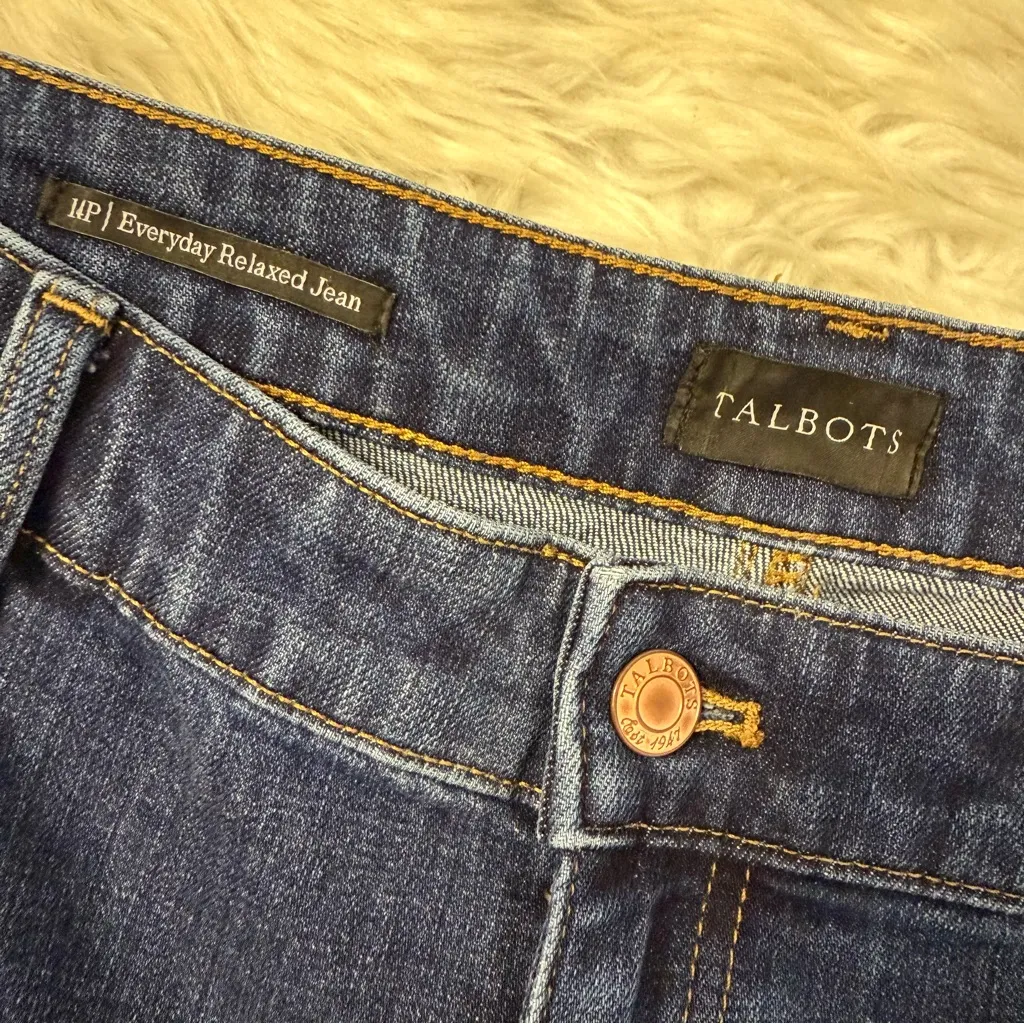 Talbots Everyday Relaxed Jeans Size 14 Petite Medium Wash - Image 5
