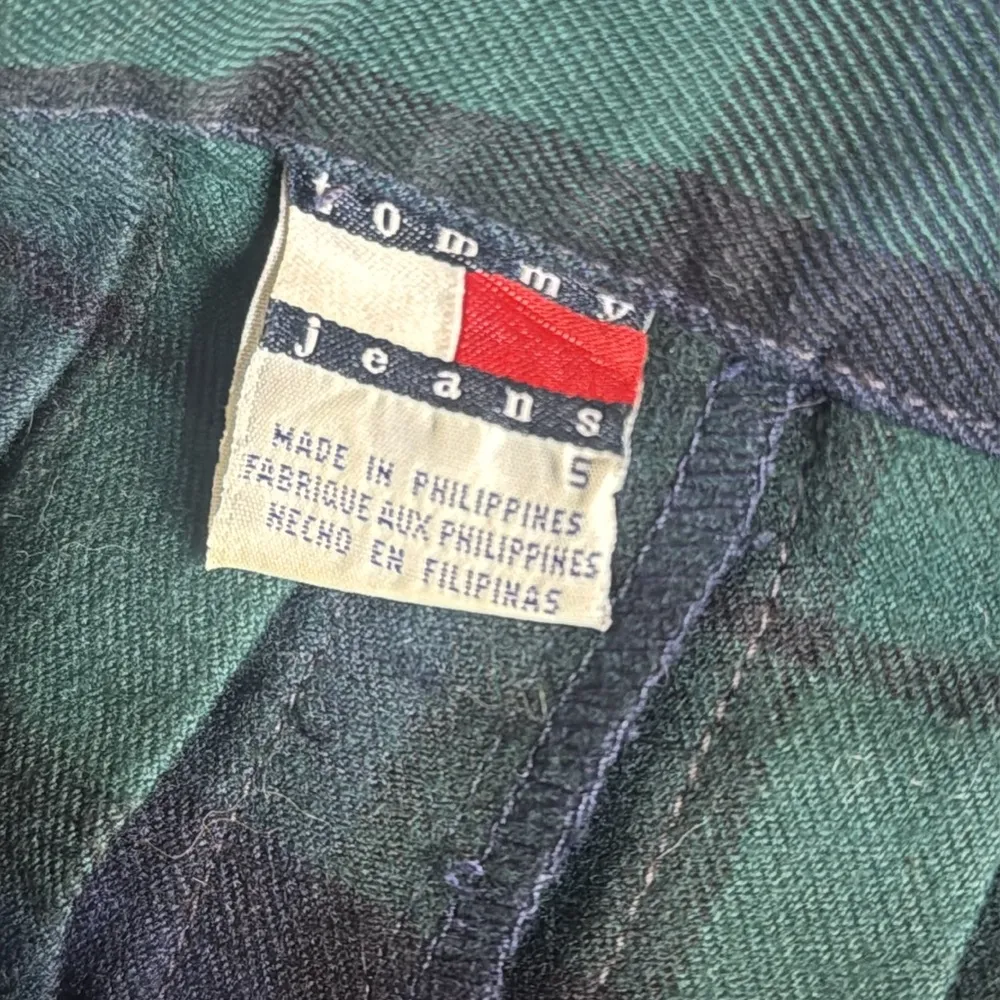 Vtg Tommy jeans 90s Plaid Green & Blue Women's micro mini skirt skort 5 Y2K cute - Image 9