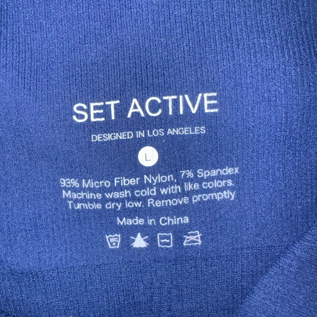 SET Active Deep Blue One-shouldered Sports Bra - Image 3