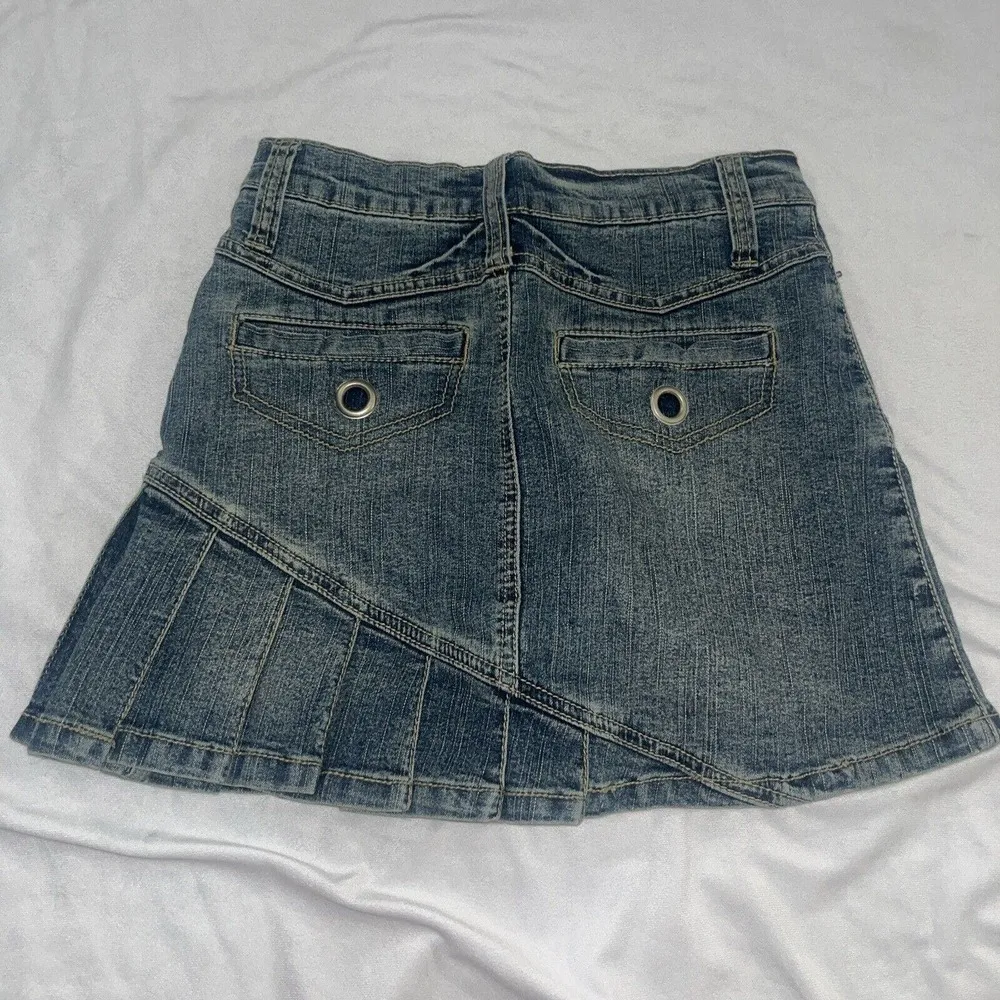 Y2K Vanilla Star Micro Mini Denim Skirt Pleated Juniors Sz 1 - Image 6