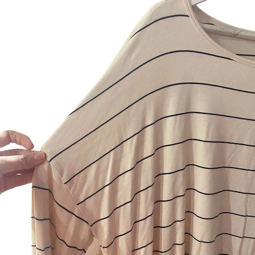 Old navy luxe large tall striped cream long sleeve crop - Image 3