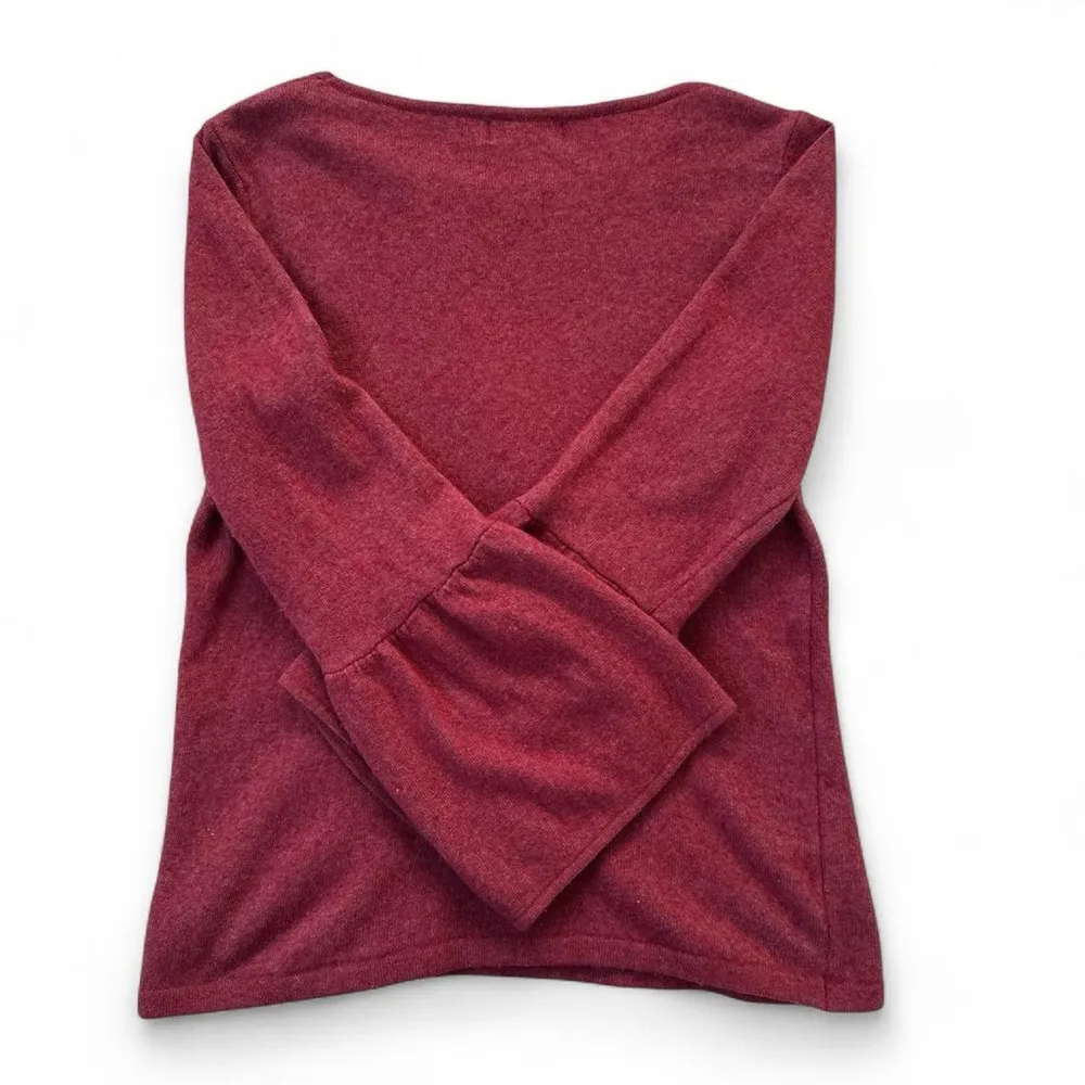 Benedetta B Italian Wool Cashmere Red Sweater Bell Sleeves Large Christmas - Image 4